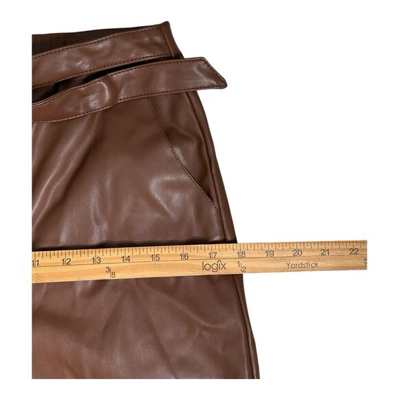 Marc New York Andrew Marc Womens Cognac Faux Leather Cropped Pants 2 - Picture 9 of 16